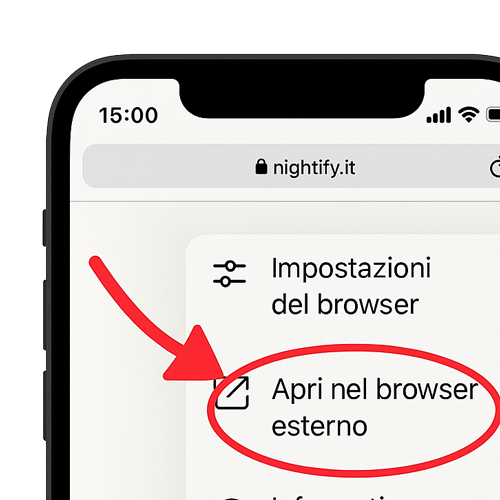 Abbildung der Option „Im Browser öffnen“.